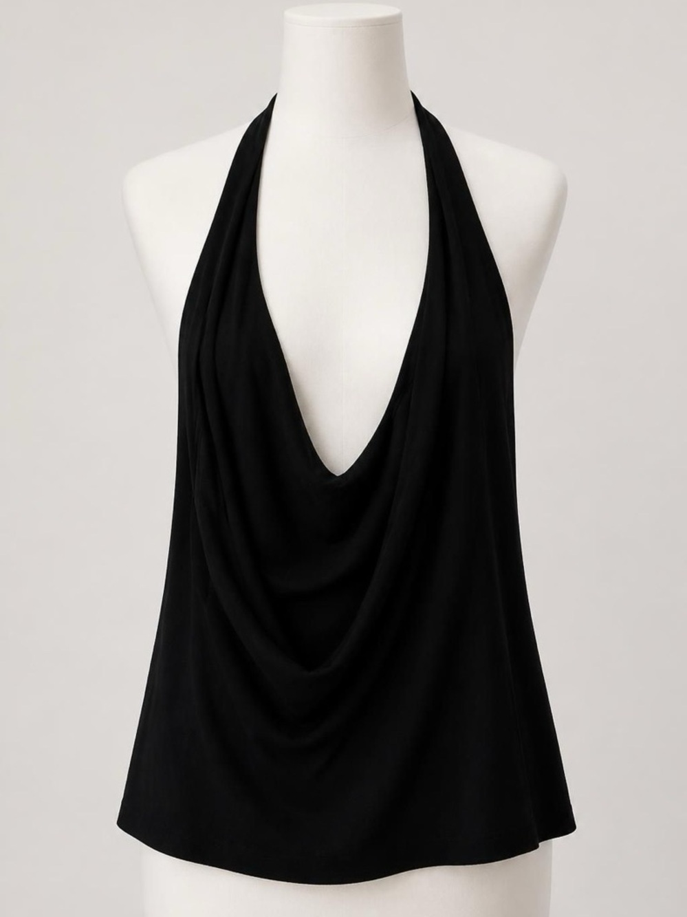 SKIMS Black Draped Halter Cowl Neck Camisole